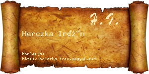 Herczka Irén névjegykártya